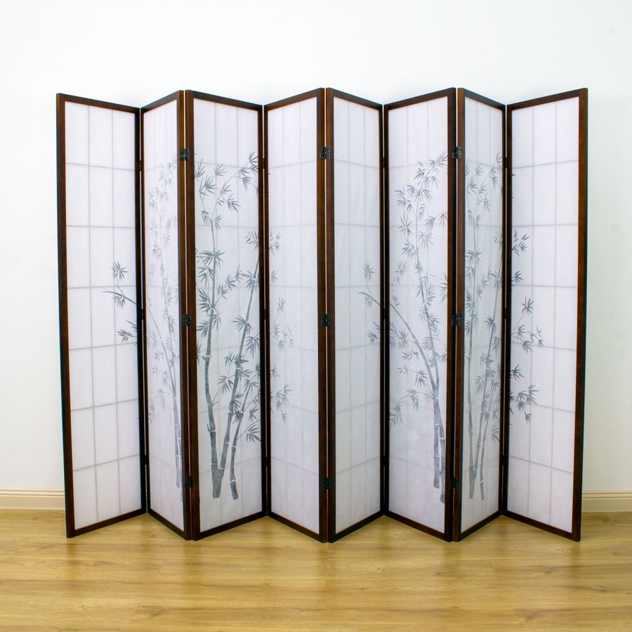 Zen Garden Room Divider Screen Brown 8 Panel
