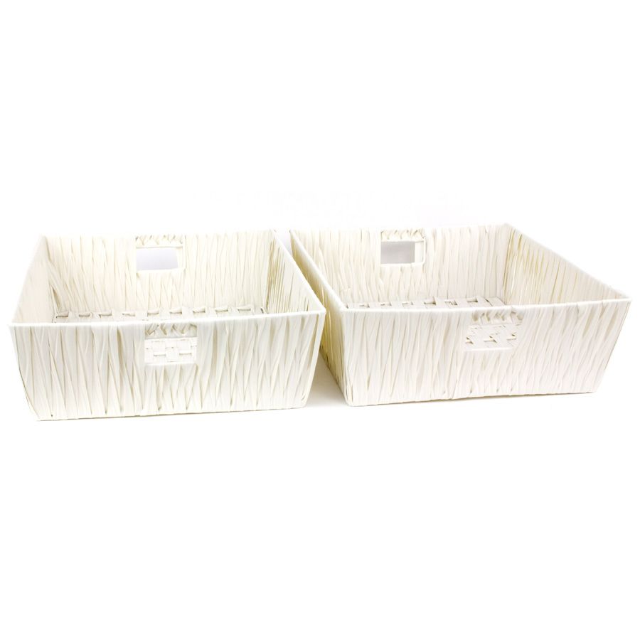 Aspen Storage Baskets White - Set of 2