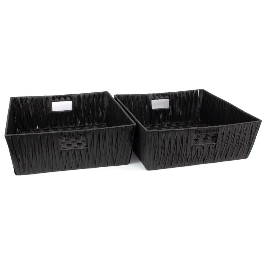 Aspen Storage Baskets Black - Set of 2