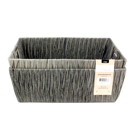 Aspen Storage Baskets Grey - Set of 2