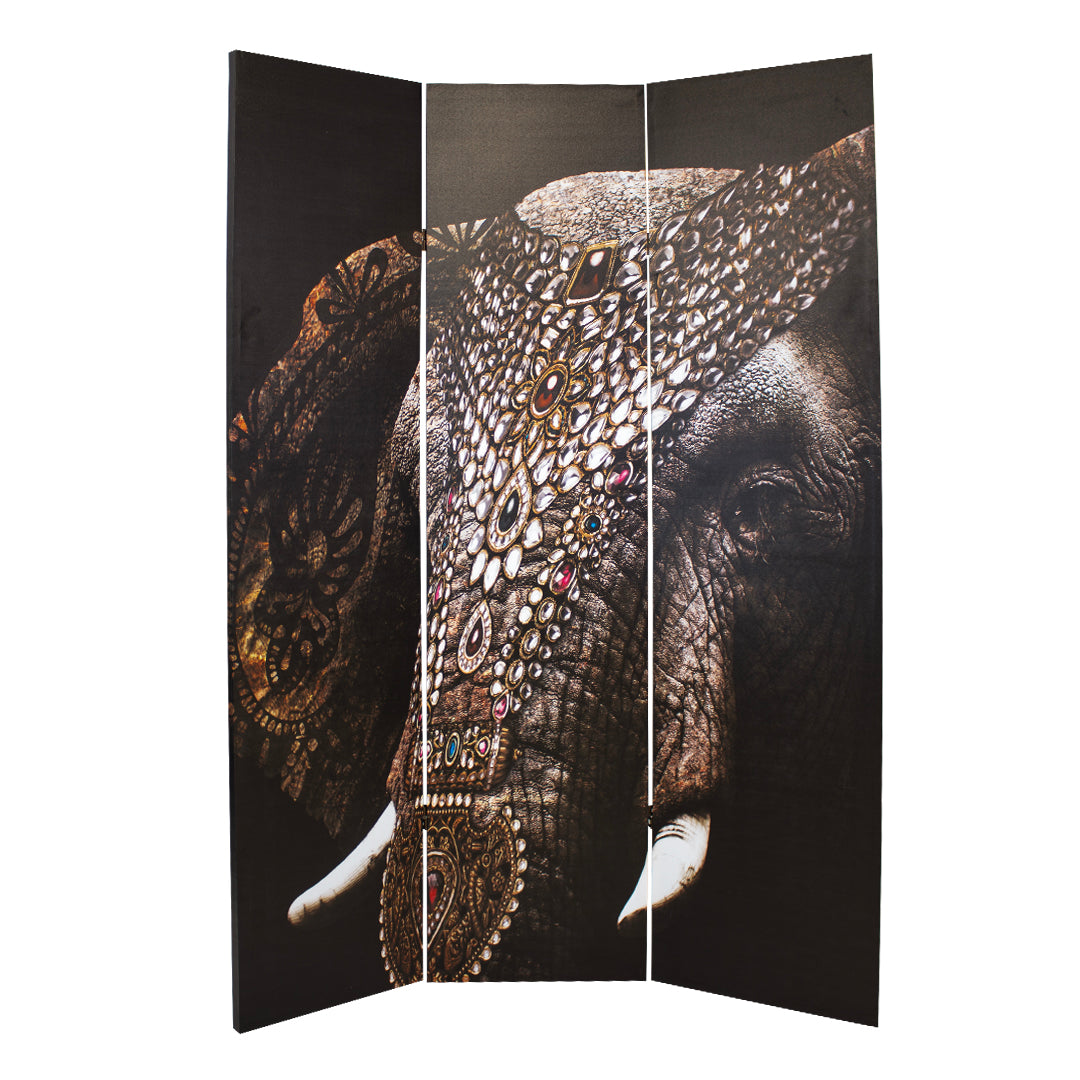 Canvas Elephant Room Divider Screen