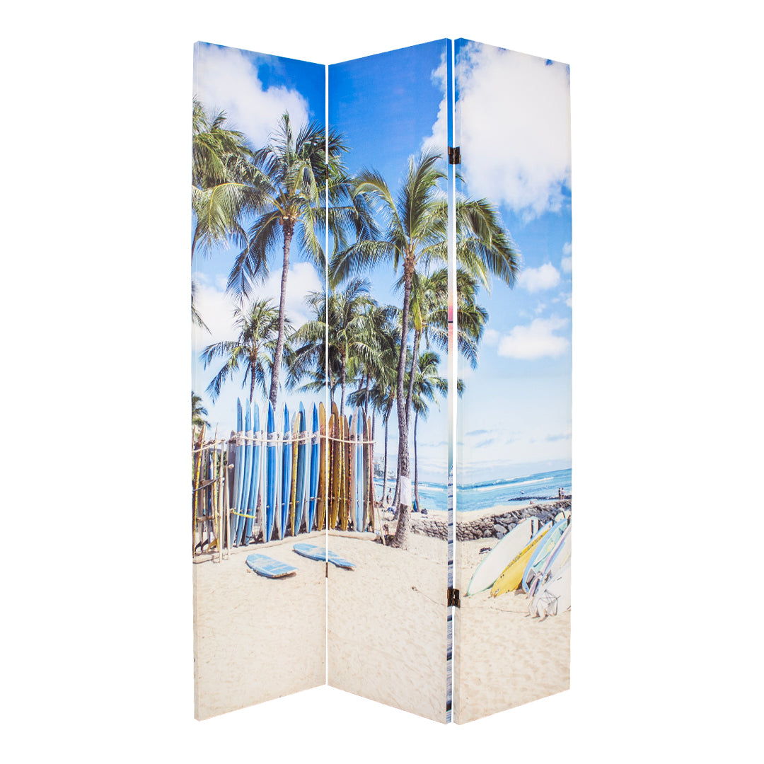 Canvas Beach and Jetty Room Divider Screen