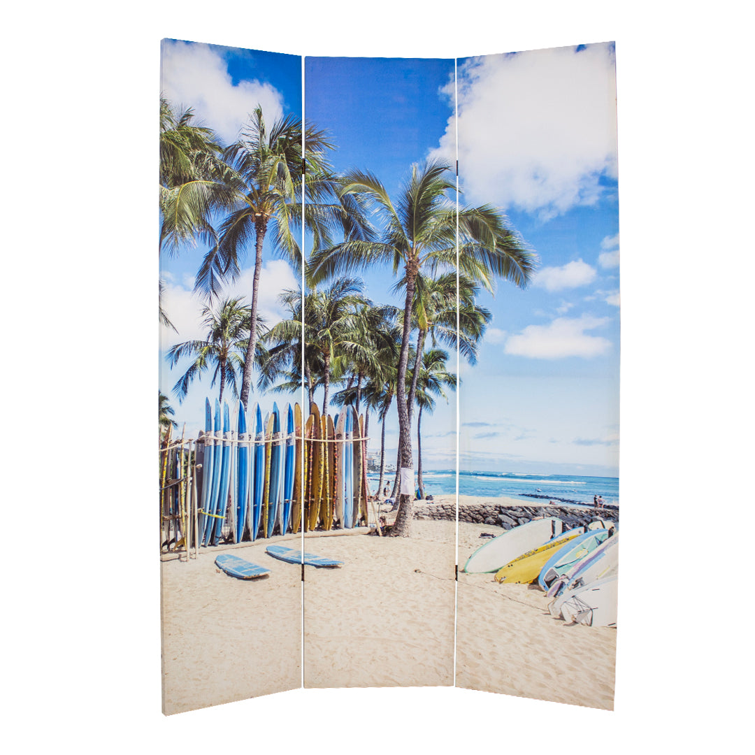Canvas Beach and Jetty Room Divider Screen