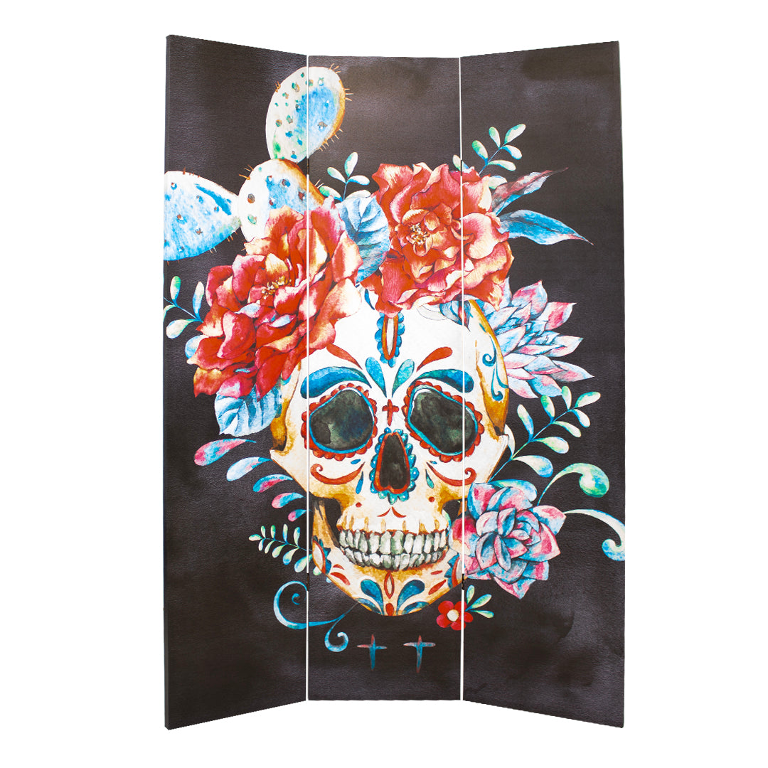 Canvas Candy Skull Room Divider Screen