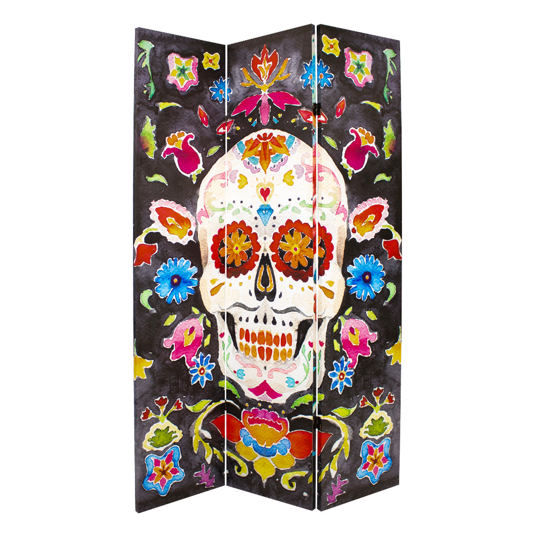 Canvas Candy Skull Room Divider Screen