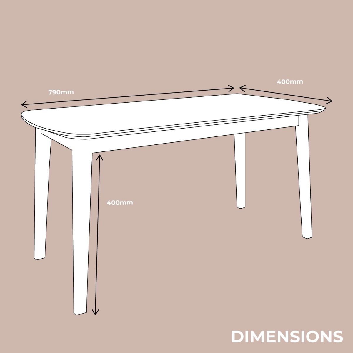 Wooden Rectangle White Table Small