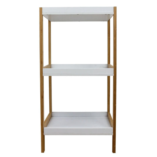 Bamboo White Box Shelving Unit 3 Tier