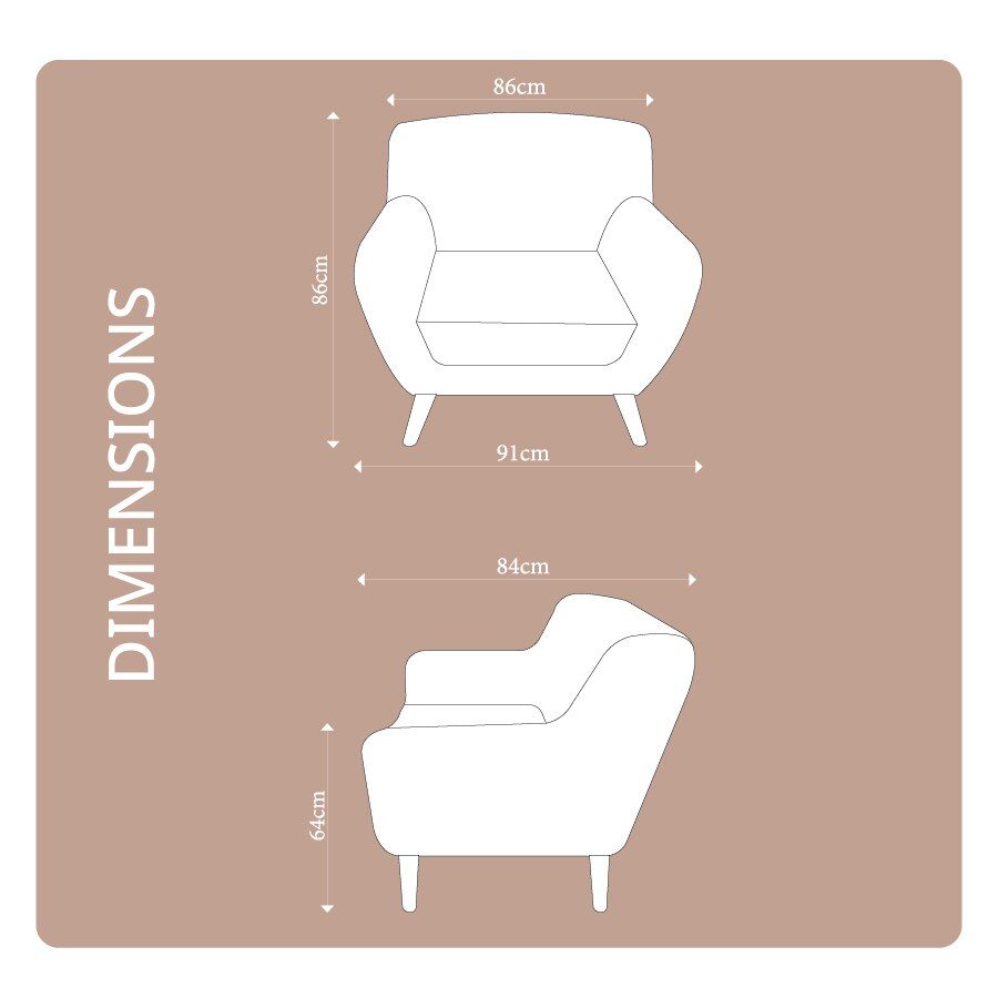 Sally 1 Seater Armchair Blue