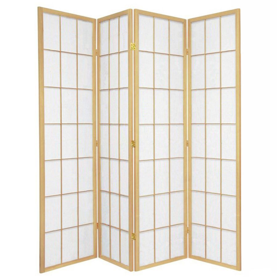 Shoji Room Divider Screen Natural 4 Panel