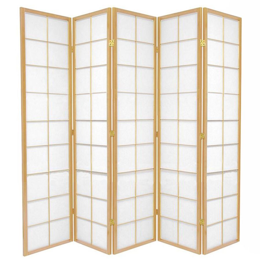Zen Room Divider Screen Natural 5 Panel