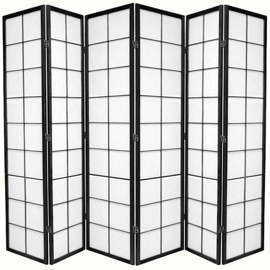 Zen Room Divider Screen Black 6 Panel