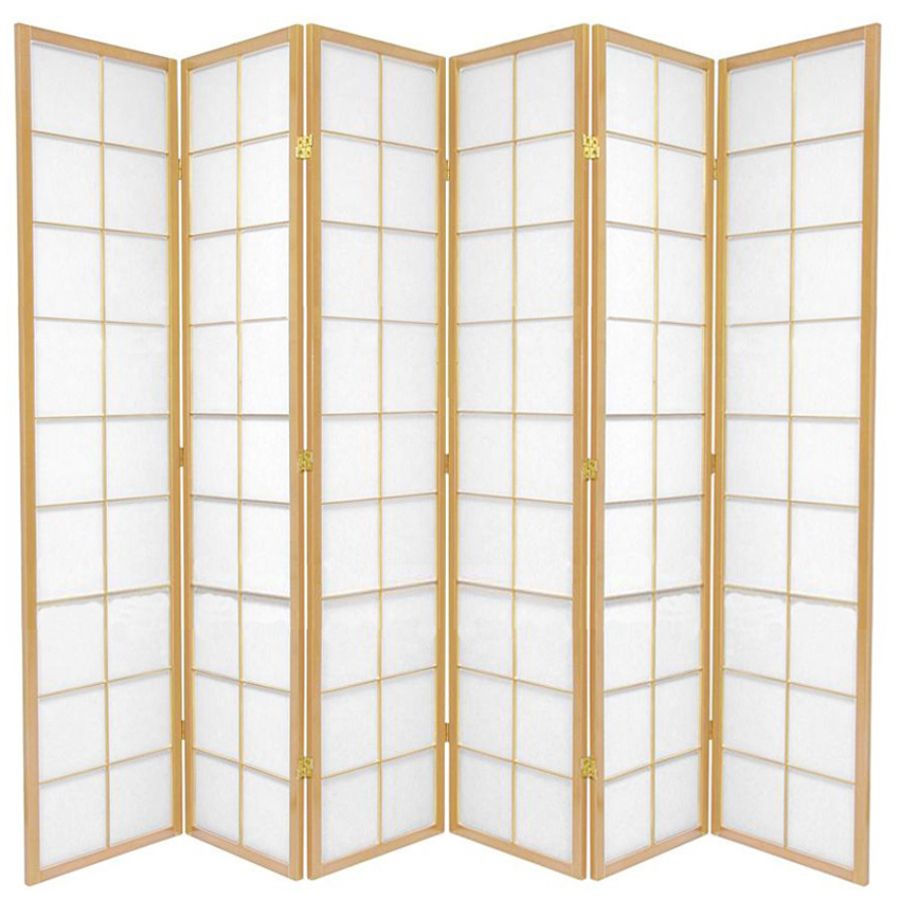 Zen Room Divider Screen Natural 6 Panel
