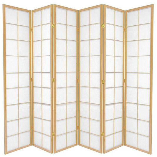 Zen Room Divider Screen Natural 6 Panel