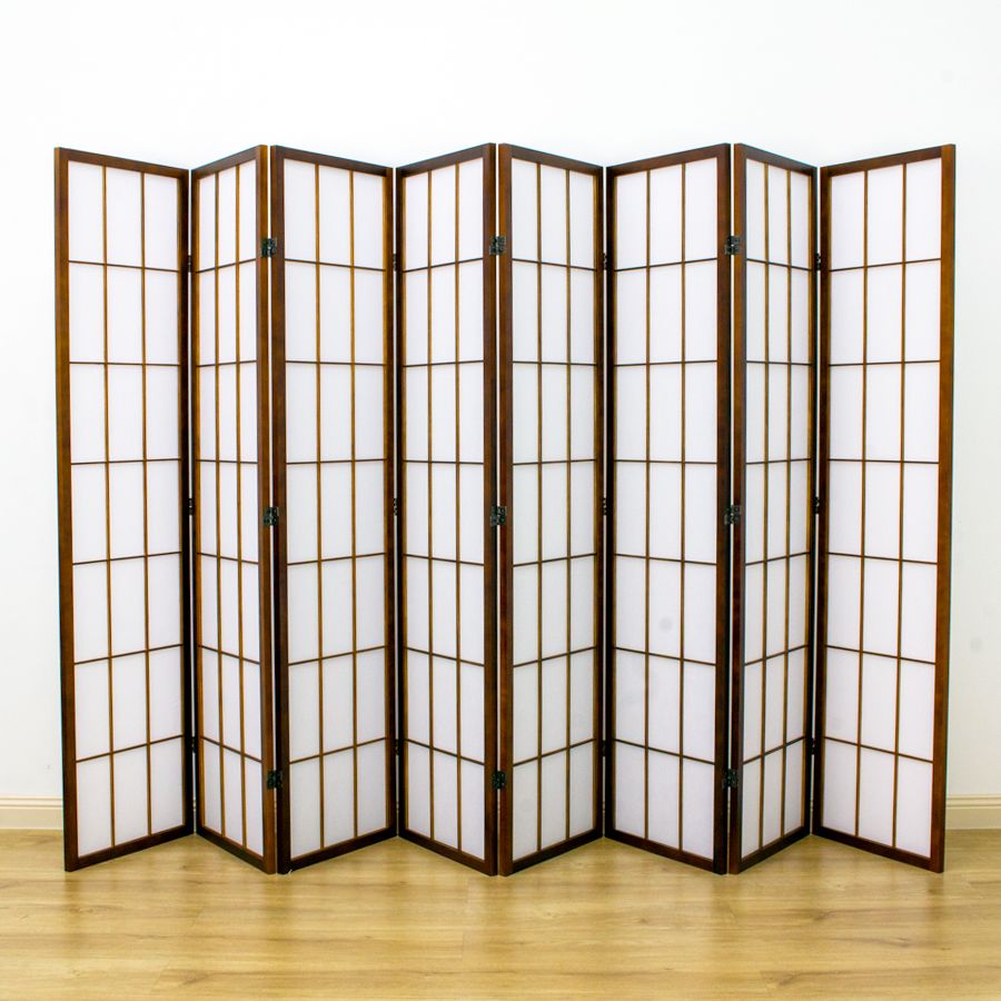 Shoji Room Divider Screen Brown 8 Panel