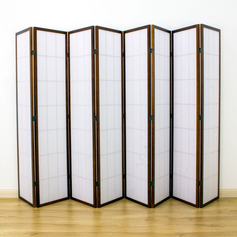 Shoji Room Divider Screen Brown 8 Panel