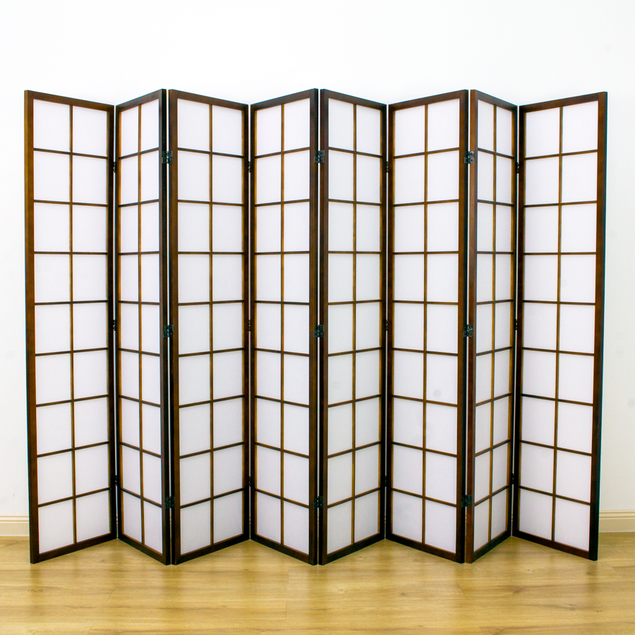Zen Room Divider Screen Brown 8 Panel