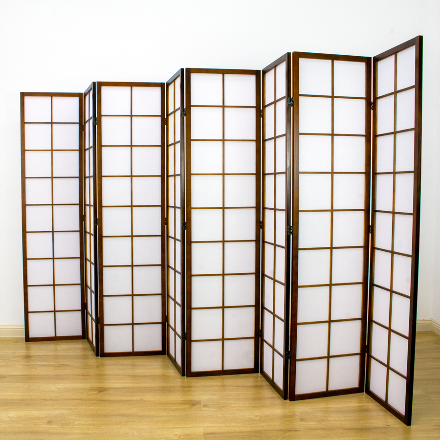 Zen Room Divider Screen Brown 8 Panel