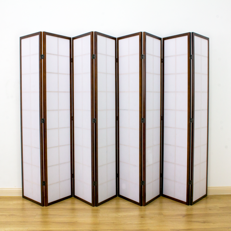 Zen Room Divider Screen Brown 8 Panel