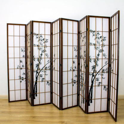 Zen Roon Dividers Zen Garden Room Divider Screen Brown 8 Panel – Home Storage & Living