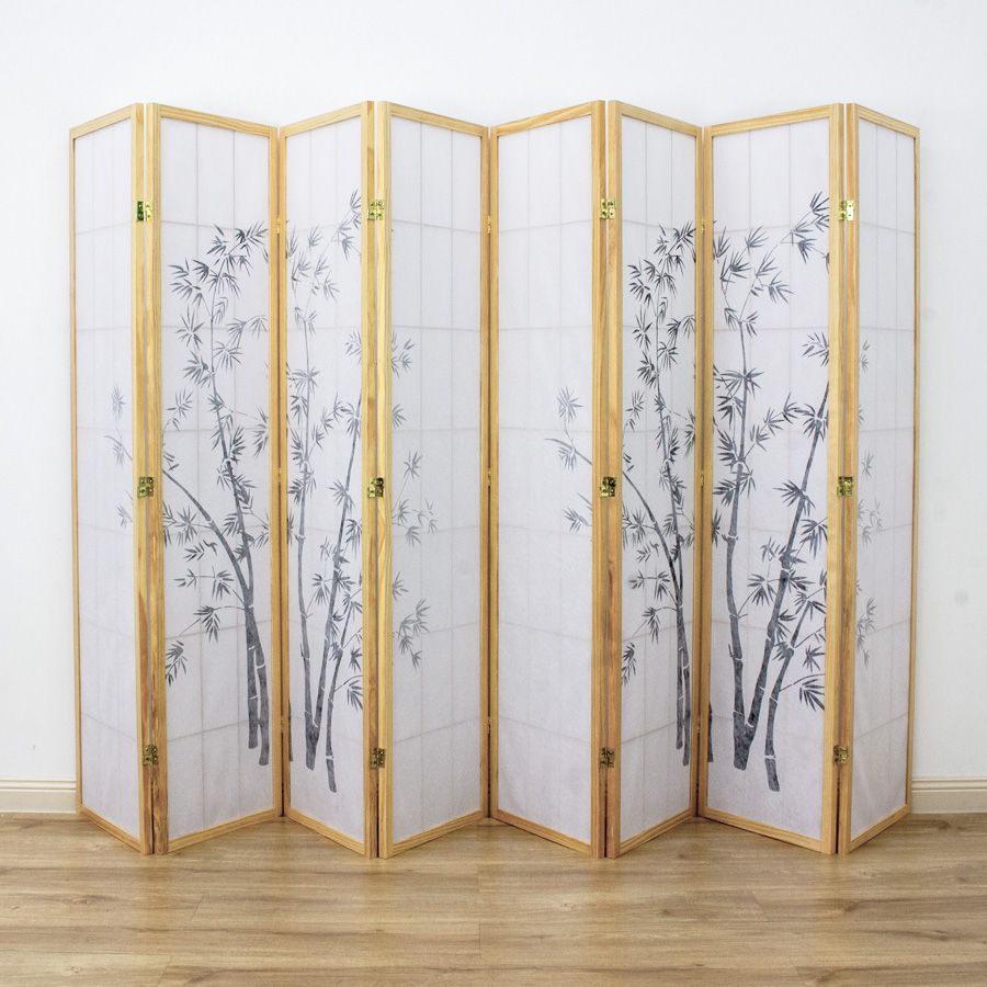 Zen Garden Room Divider Screen Natural 8 Panel