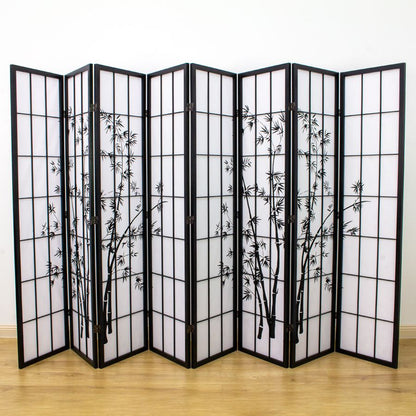 Zen Garden Room Divider Screen Black 8 Panel