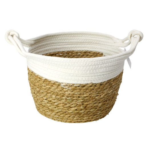 Seagrass Rope Storage Basket White