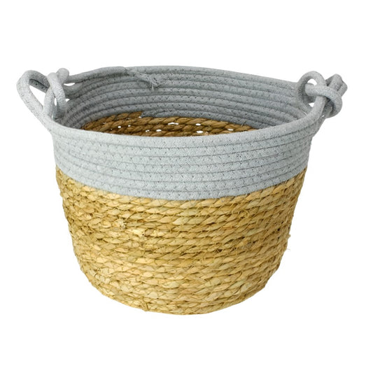 Seagrass Rope Storage Basket Grey