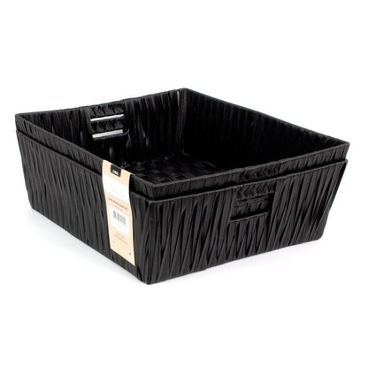 Aspen Storage Baskets Black - Set of 2