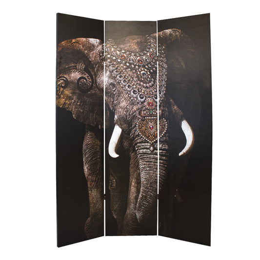 Canvas Elephant Room Divider Screen