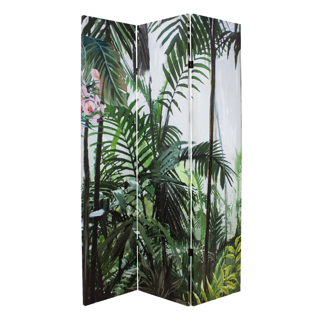 Canvas Tropical Rainforest Room Divider Screen