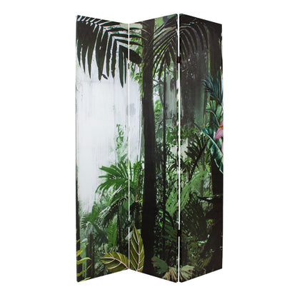 Canvas Tropical Rainforest Room Divider Screen