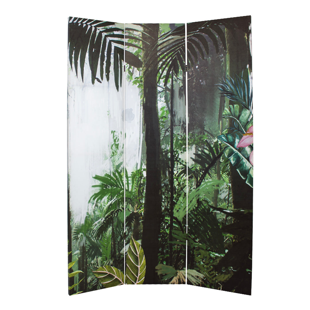 Canvas Tropical Rainforest Room Divider Screen