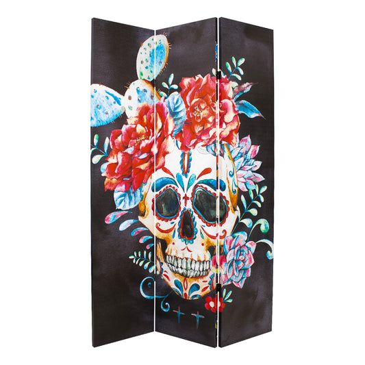 Canvas Candy Skull Room Divider Screen