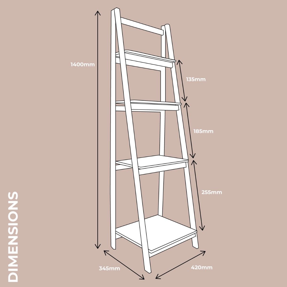 Wooden Shelving Unit Fold Up 4 Tier