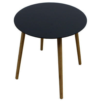 Wooden Round Black Table