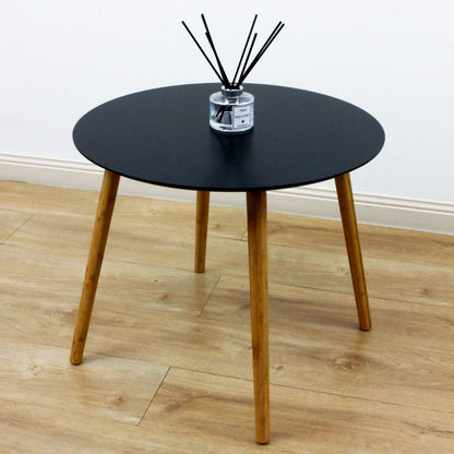 Wooden Round Black Table