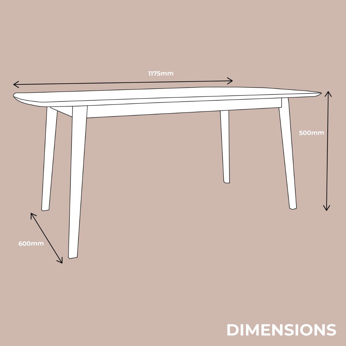 Wooden Rectangle Table White Medium