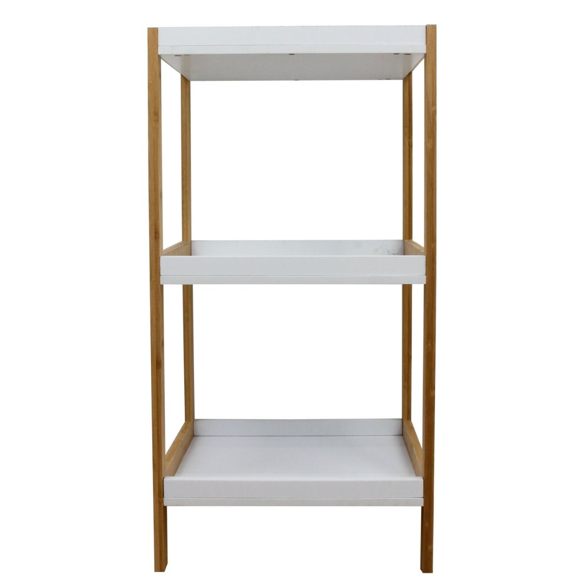 Bamboo White Box Shelving Unit 3 Tier