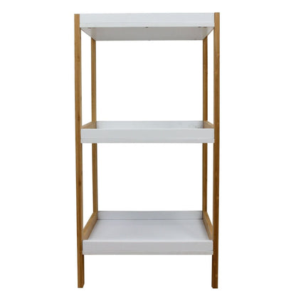 Bamboo White Box Shelving Unit 3 Tier