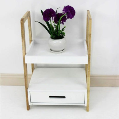 Wooden Shelving Unit with Drawer 2 Tier