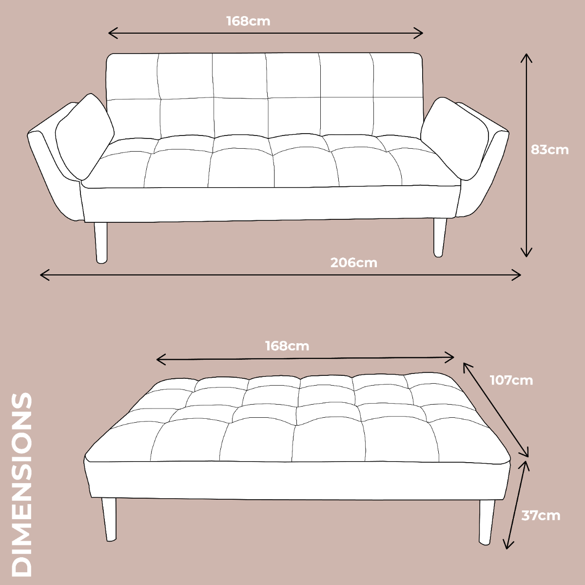 Claire Sofa Bed Grey