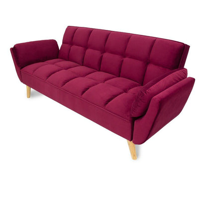 Claire Sofa Bed Velvet Burgundy