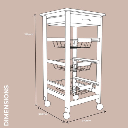 Wooden Kitchen Trolley