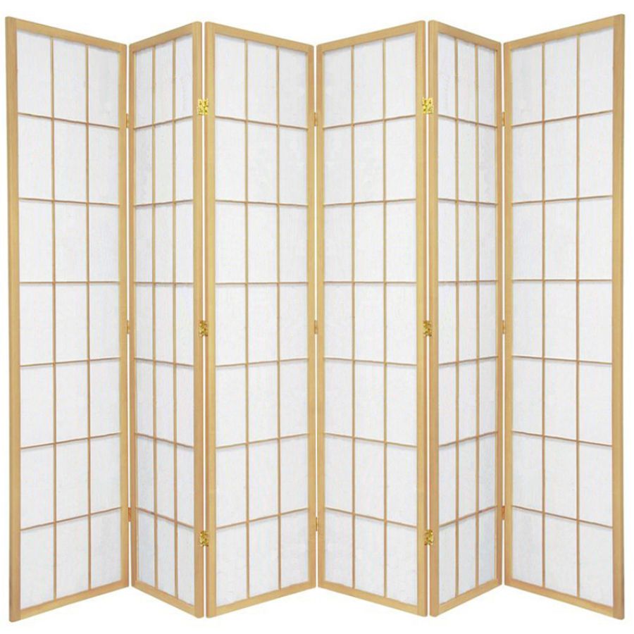 Shoji Room Divider Screen Natural 6 Panel