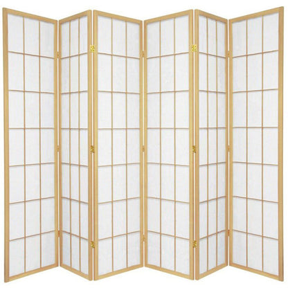 Shoji Room Divider Screen Natural 6 Panel