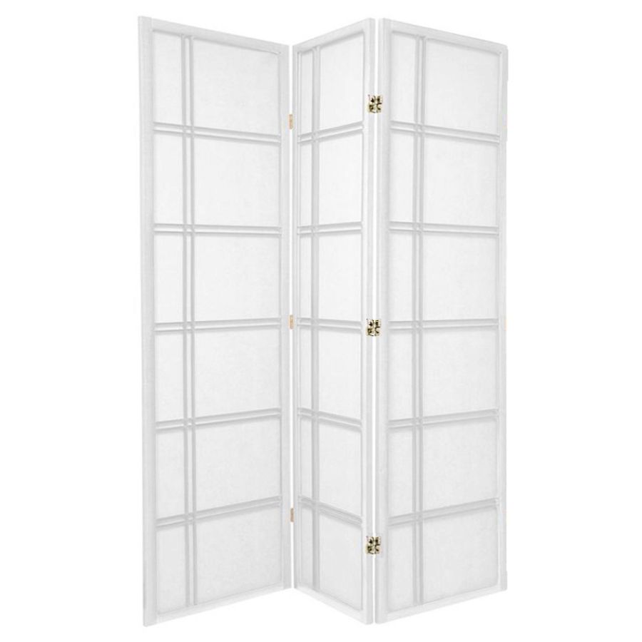 Cross Room Divider Screen White 3 Panel