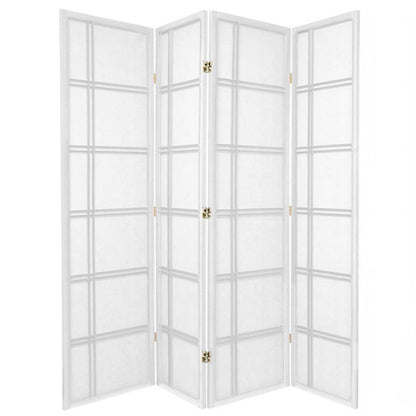 Cross Room Divider Screen White 4 Panel