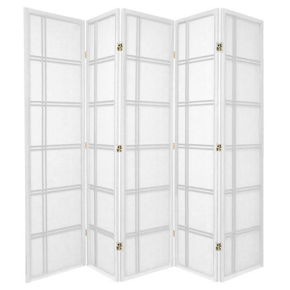 Cross Room Divider Screen White 5 Panel