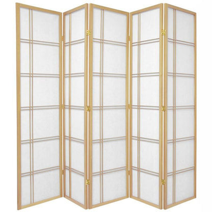 Cross Room Divider Screen Natural 5 Panel