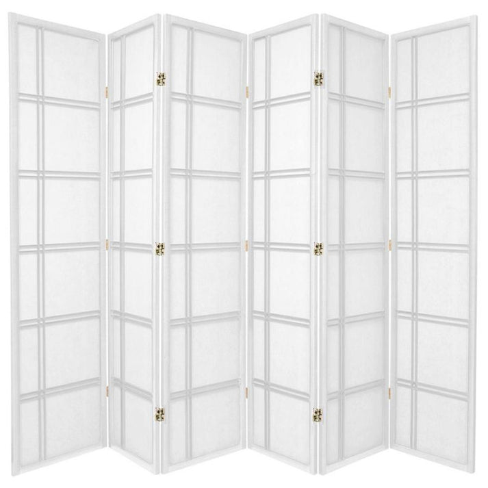 Cross Room Divider Screen White 6 Panel – Home Storage & Living